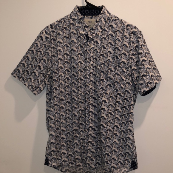 Micro stretch palm printed short sleeve shirt from Heritage. - Picture 1 of 3